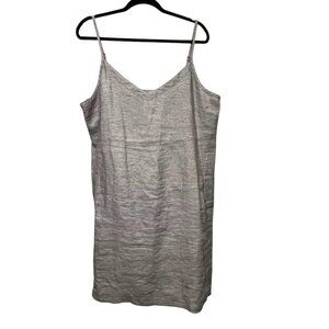 Eileen Fisher Twinkle Linen Sleeveless Slip Dress XL Adjustable Strap